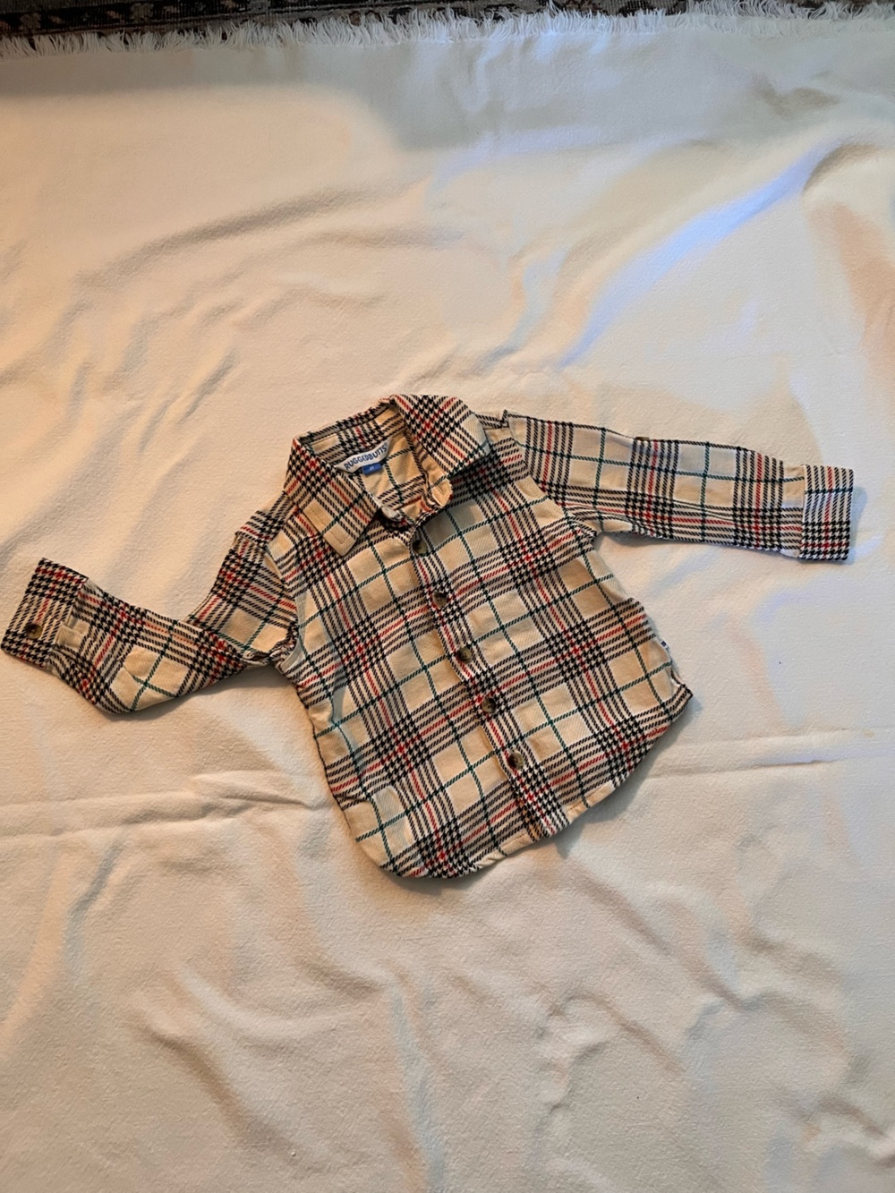 Plaid Button-Down Shirt for Kids - Beige Multi